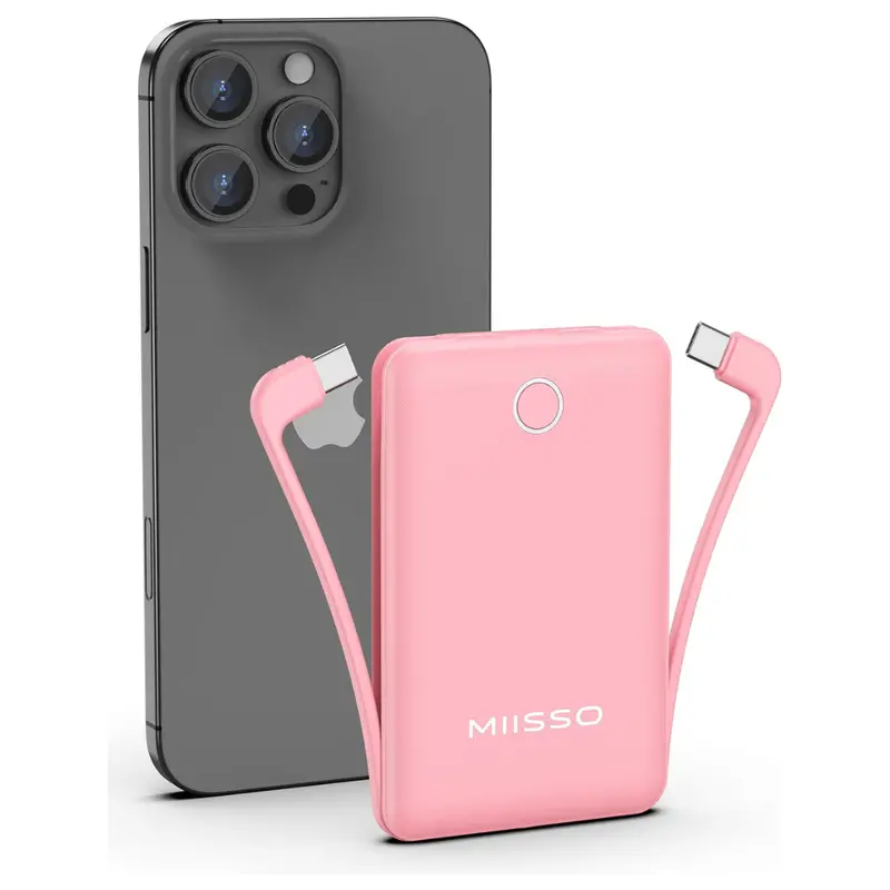 10000Mah Miisso Usb-C Portable Power Bank W/ Built In Cable (Various) 1