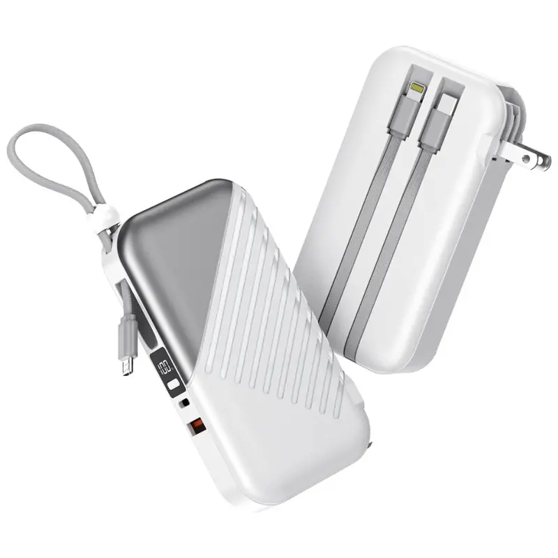 10000Mah Portable Usb C 27W Power Bank With Built In Cable 1