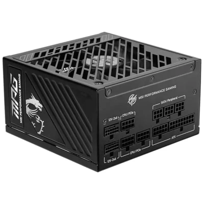 1000W Msi Mpg A1000gs Pcie5 Ii 80+ Gold Fully Modular Gaming Power Supply 1