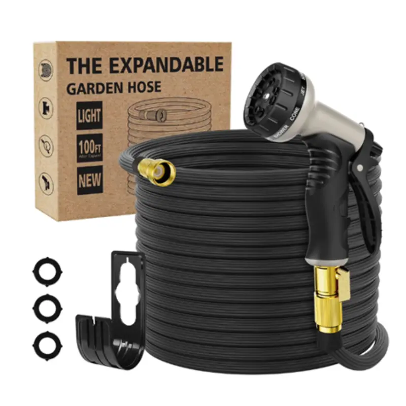 100Ft Flexible Garden Hose With Nozzle 1