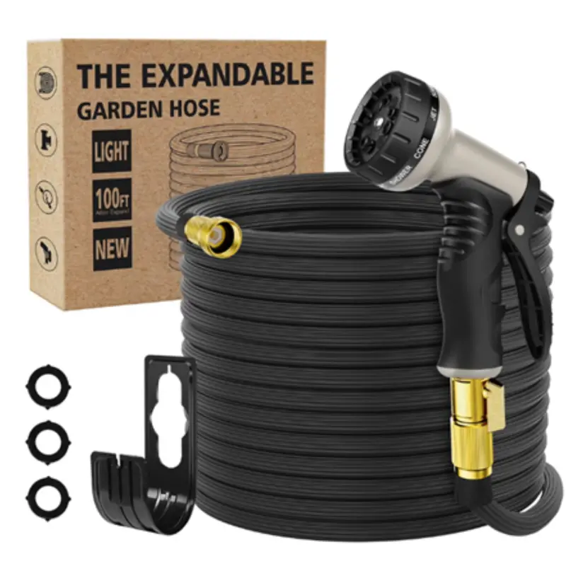 100Ft Itsonestep Flexible Garden Hose With 10 Function Nozzle 1