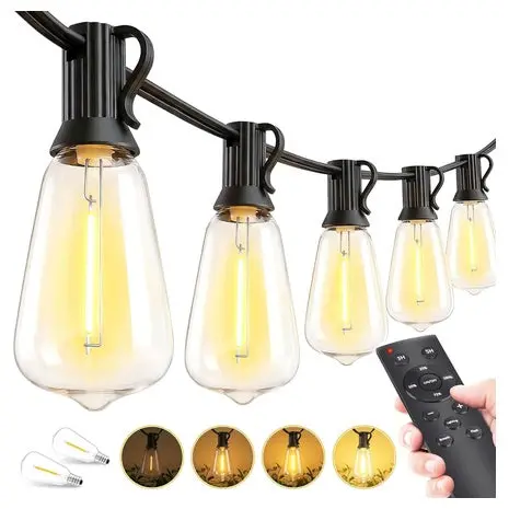 100Ft Led Outdoor String Lights With Remote 1