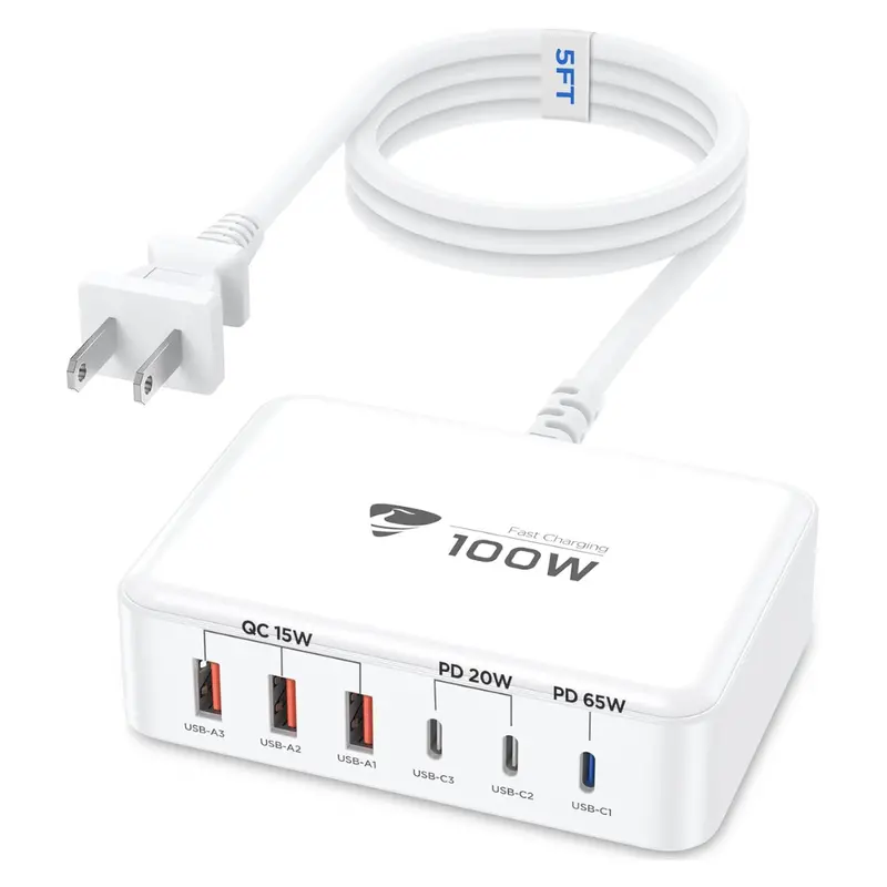 100W Usb C Fast Charger Station 6 Ports 1