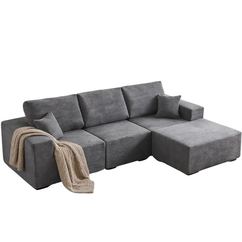 108" Cloud Modular L-Shaped Sectional Couch With Chaise 1