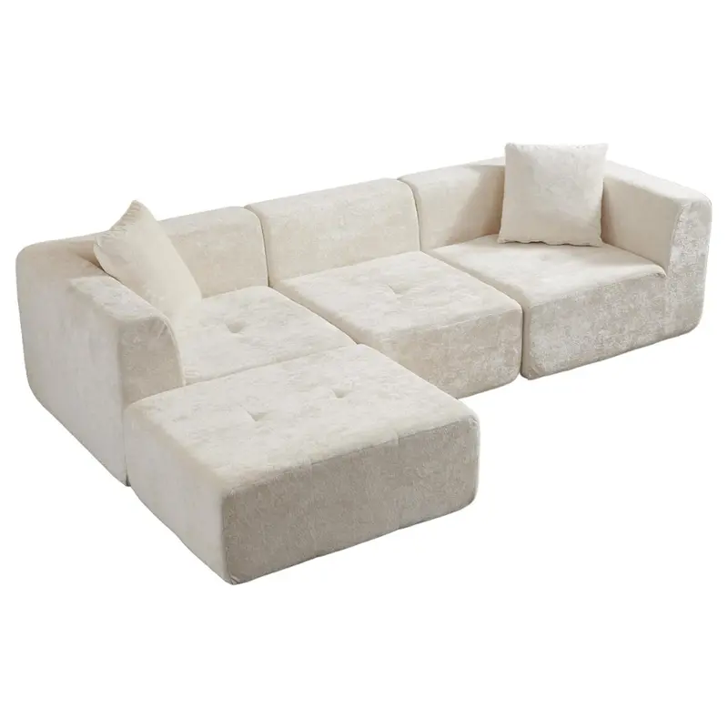 108" L-Shape Modular Sectional Sofa With Deep Seat 1