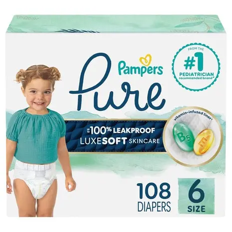 108 Size 6 Pampers Pure Diapers 1