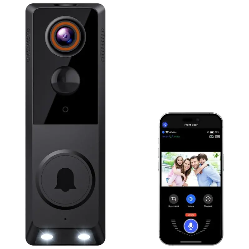 1080P Wireless Smart Doorbell Camera With Ai Human Detection 1