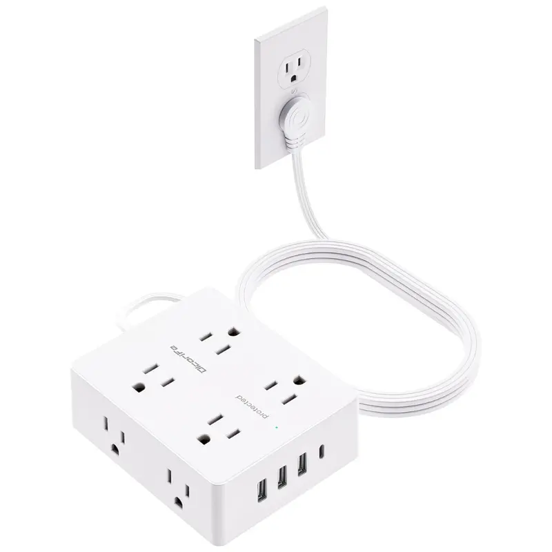 10Ft Ultra Thin Surge Protector Power Strip 1