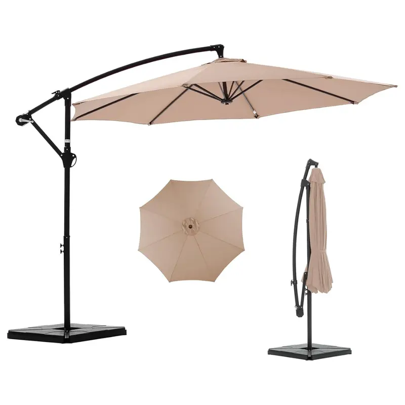 10Ft Uv Protection Offset Cantilever Outdoor Patio Table Umbrella 1