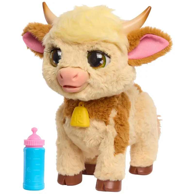 11" Furreal Maggie Interactive Feed & Follow Highland Cow Toy W/ 50-Sound 1