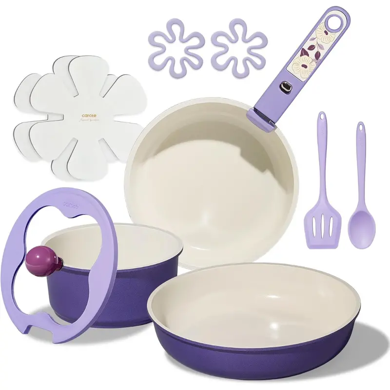 11-Piece Carote Ceramic Nonstick Pots & Pans Cookware Set 1
