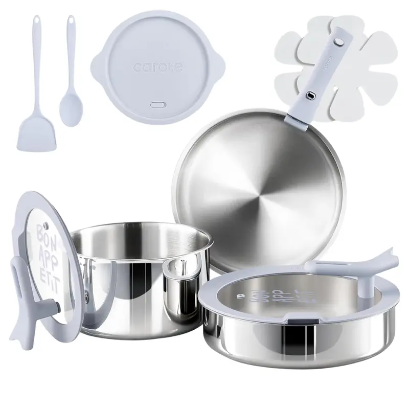 11-Piece Carote Tri-Ply Stainless Steel Non Stick Cookware Set 1