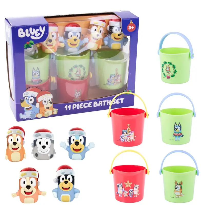11-Piece Ginsey Bluey Holiday Bath Toys 1