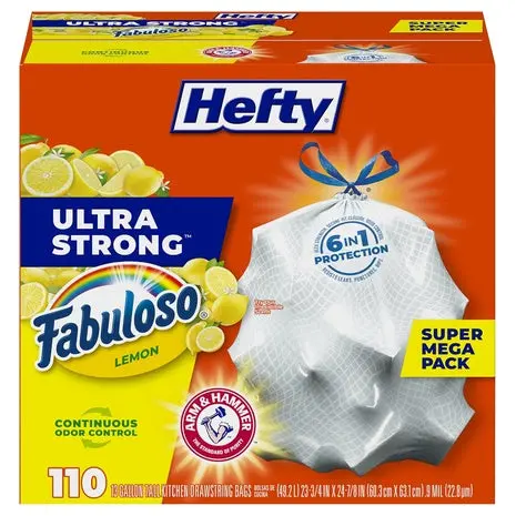 110 Hefty Ultra Strong 13 Gallon Trash Bags 1