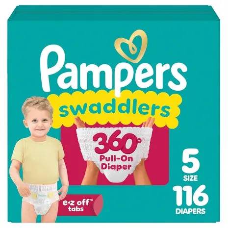 116 Size 5 Pampers Swaddlers 360° Diapers 1
