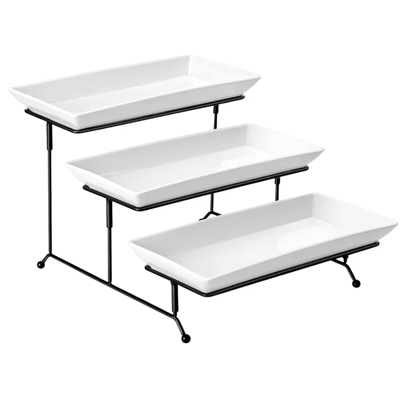 12'' 3-Tier Serving Tiered Trays & Platters Stand 1