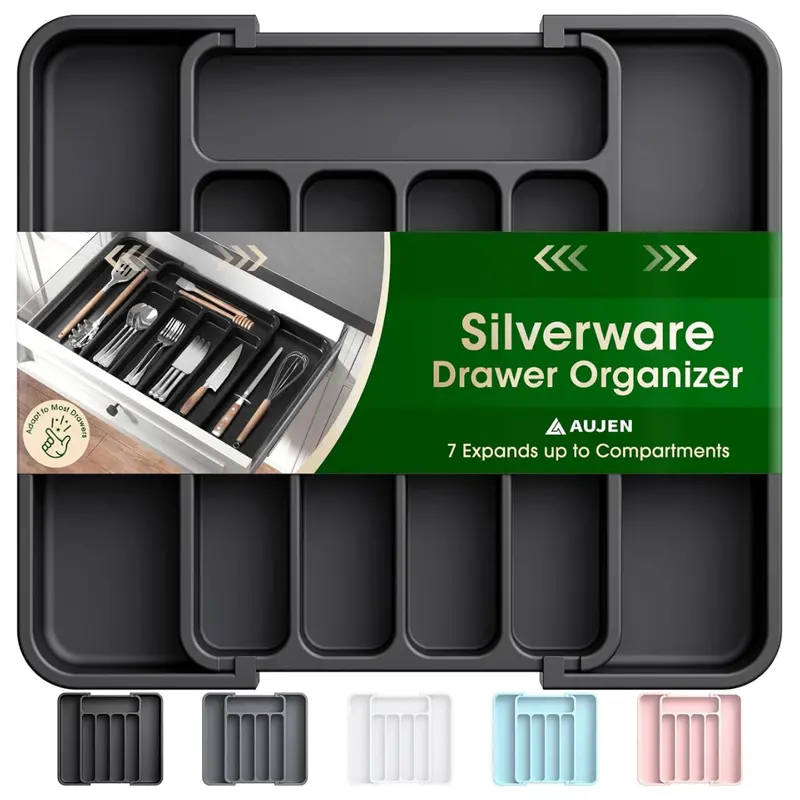 12.4" X 8.78" Expandable Silverware Drawer Organizer 1