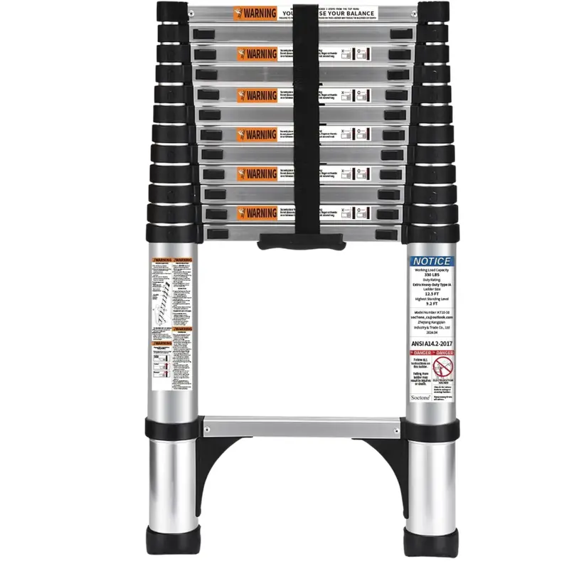 12.5Ft Soctone Aluminum Extension Telescoping Ladder 1