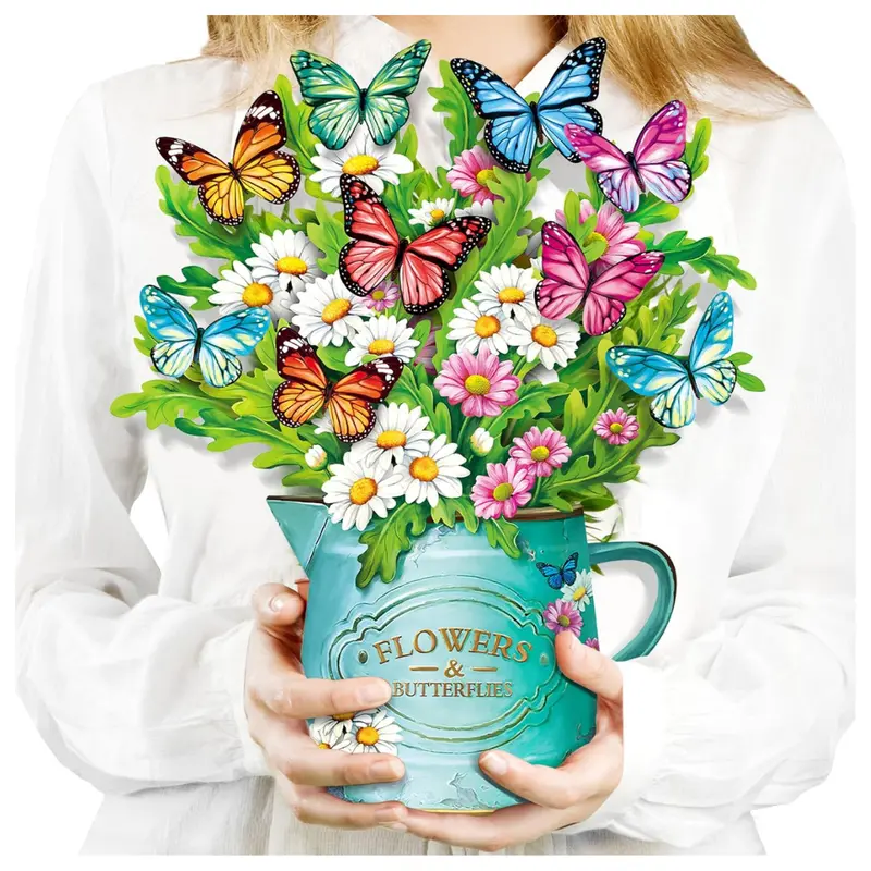 12" Airpark 3D Paper Pop Up Flower Bouquet Card 1