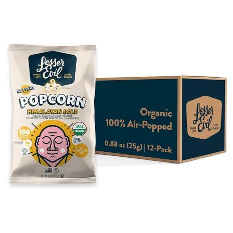 12 Bags Lesserevil Organic Himalayan Gold Popcorn 1