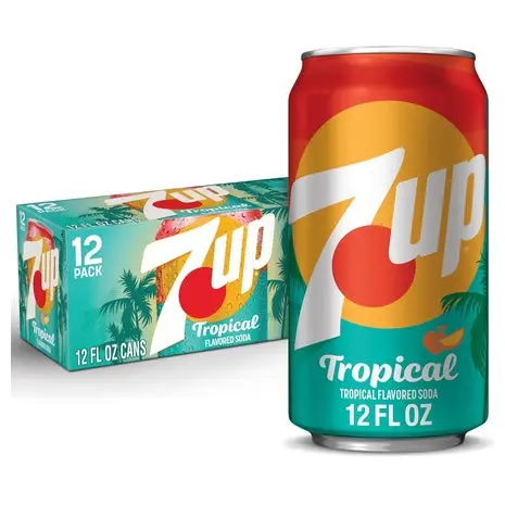 12 Cans 7Up Tropical Soda 1