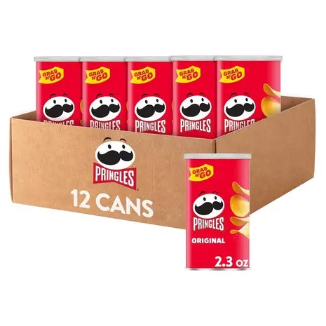 12 Cans Pringles Grab N' Go Potato Chips 1