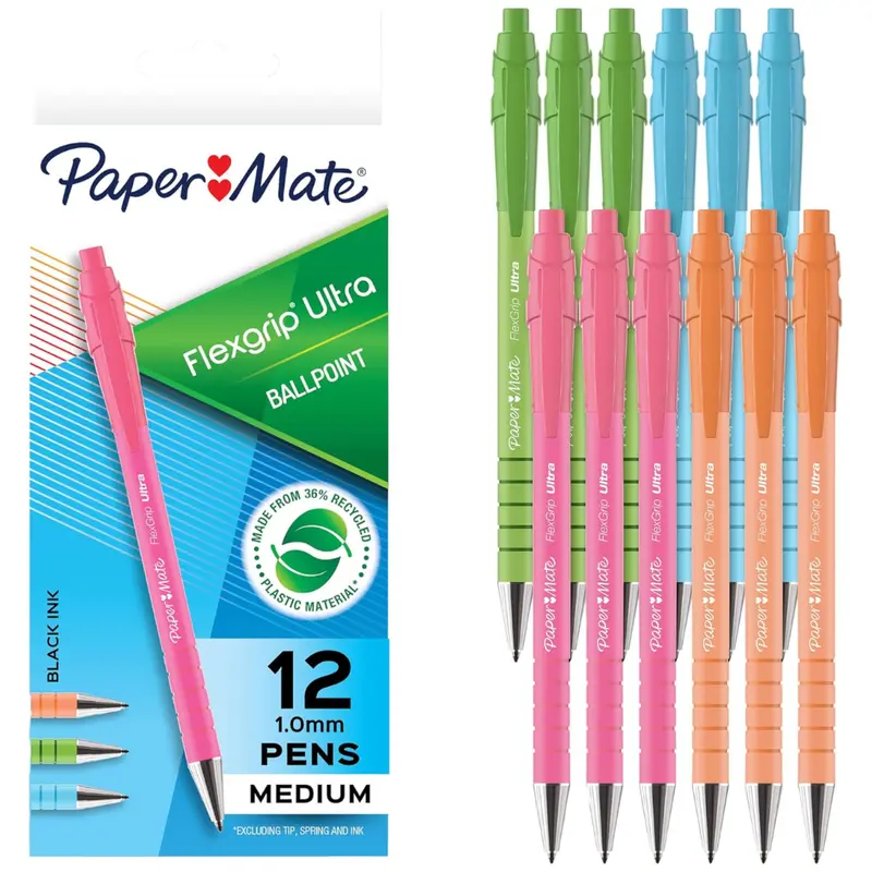 12-Count Paper Mate Flexgrip Ultra 1.0Mm Ballpoint Pens 1