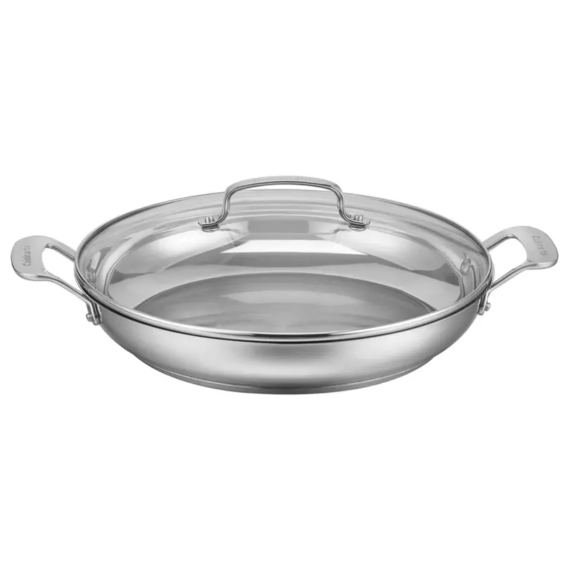 12" Cuisinart Classic Stainless Steel Everyday Pan With Tempered Glass Lid 1