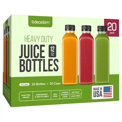 12 Or 20 Juice Bottles With Caps 1
