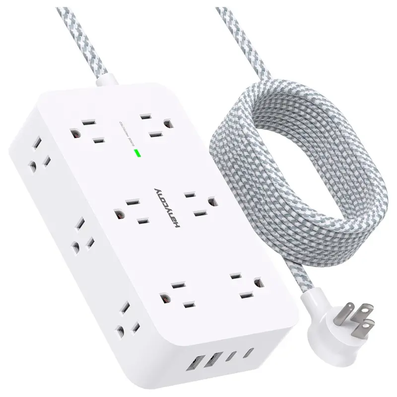 12-Outlet 900J Surge Protector Power Strip W/ 4 Usb & 10' Cord 1