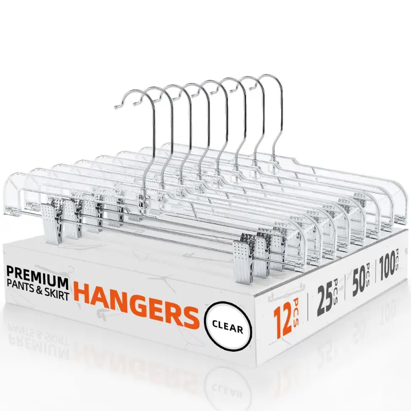 12-Pack 14" Cozymood Plastic Hangers With Clips 1