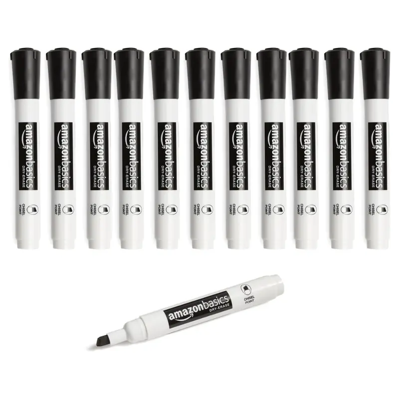 12-Pack Amazon Basics Low-Odor Chisel Tip Dry Erase Markers 1