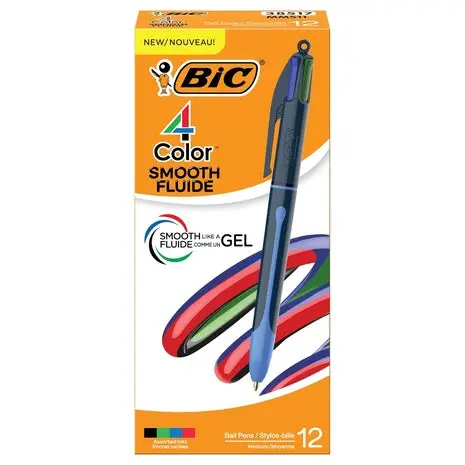 12-Pack Bic 4-Color Retractable Pens 1