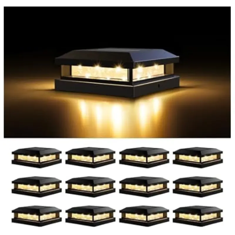 12-Pack Brightever Solar Post Cap Lights 1