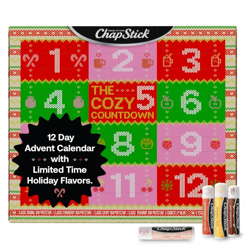 12-Pack Chapstick 12 Days Advent Calendar Lip Balm Holiday Gift Set 1