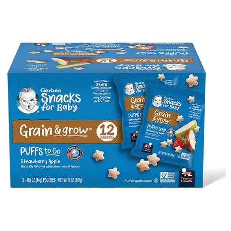 12-Pack Gerber Puffs To Go Snack Packs 1
