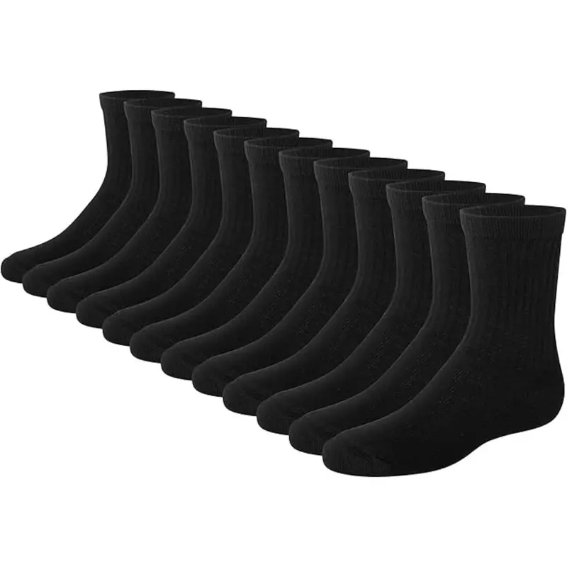 12-Pack Hanes Boys Extra Durable Cotton Crew Socks 1