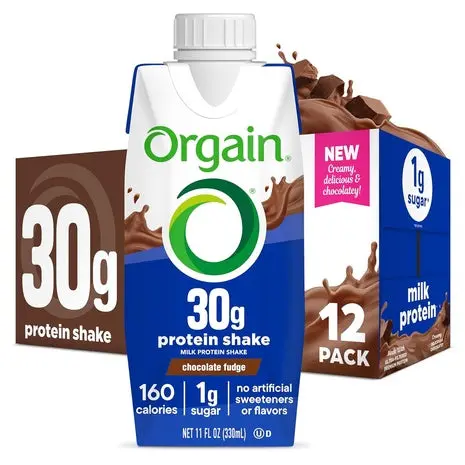 12-Pack Orgain 30G Protein Shakes (Ou-D) 1