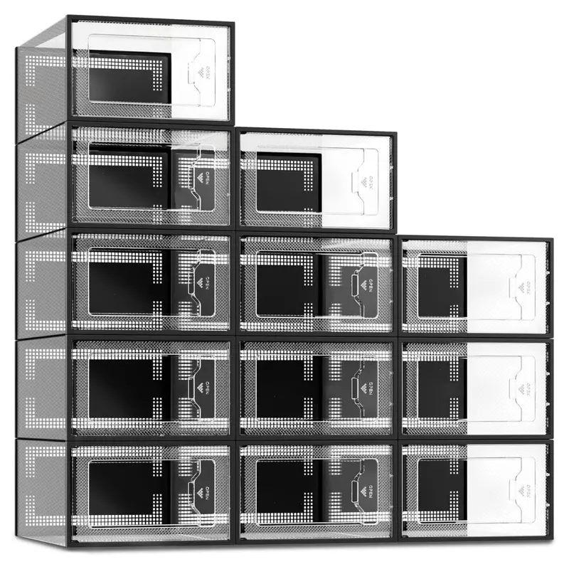 12 Pack Stackable Shoe Storage Box 1