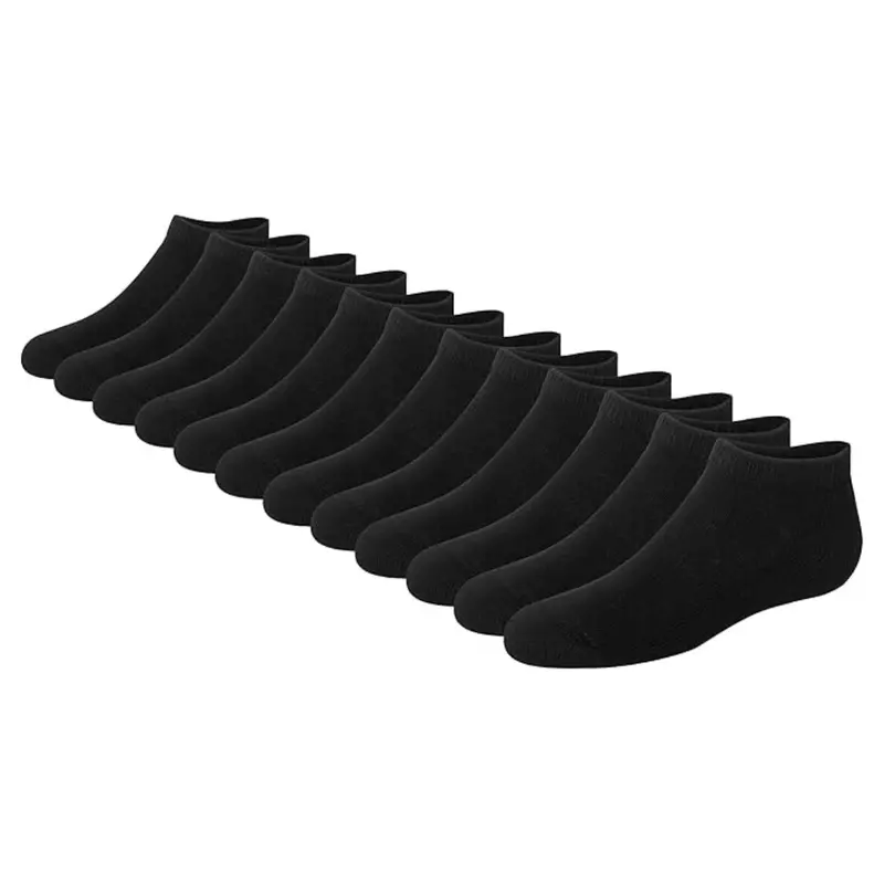12-Pair Hanes Boys Cushioned Stretch Cotton Ankle & No Show Socks 1