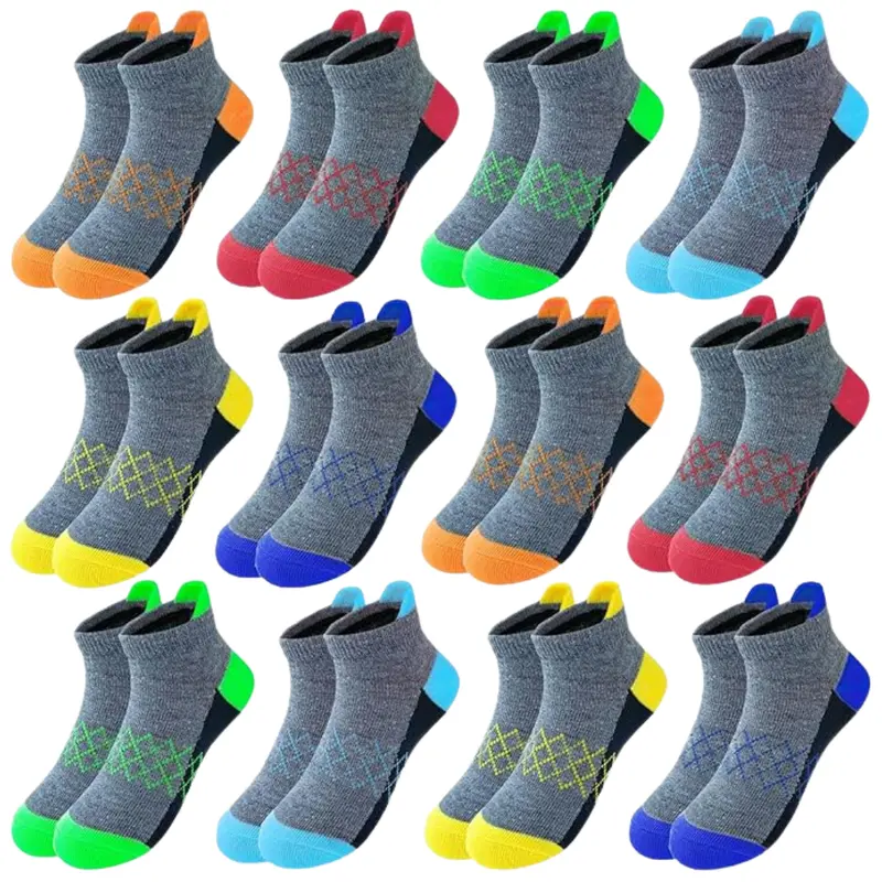 12-Pairs Kids Low-Cut Ankle Athletic Socks (4 Colors) 1
