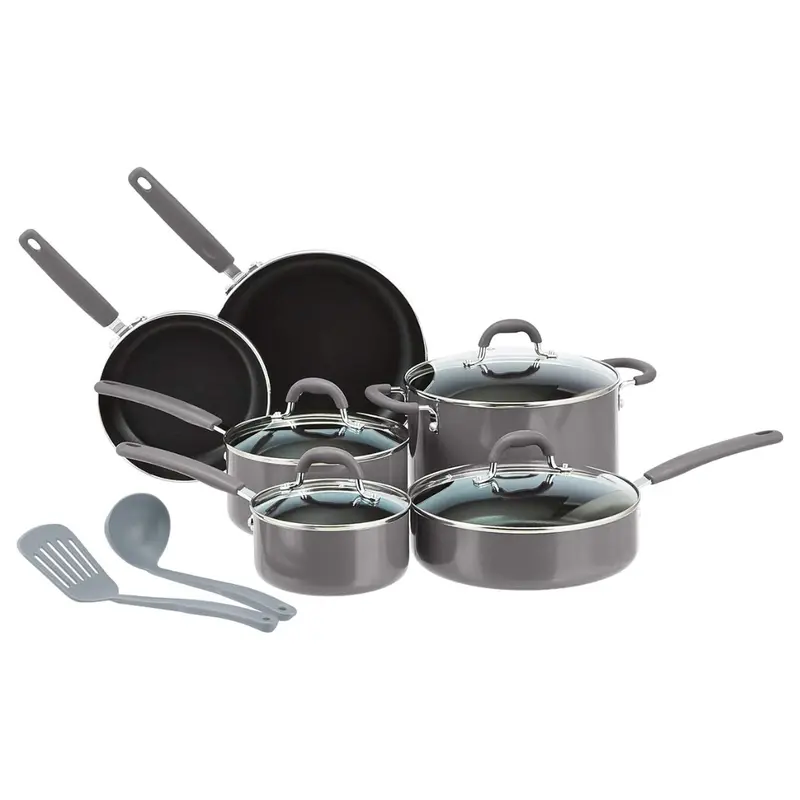 12-Piece Amazon Basics Aluminum Cookware Set (3 Colors) 1