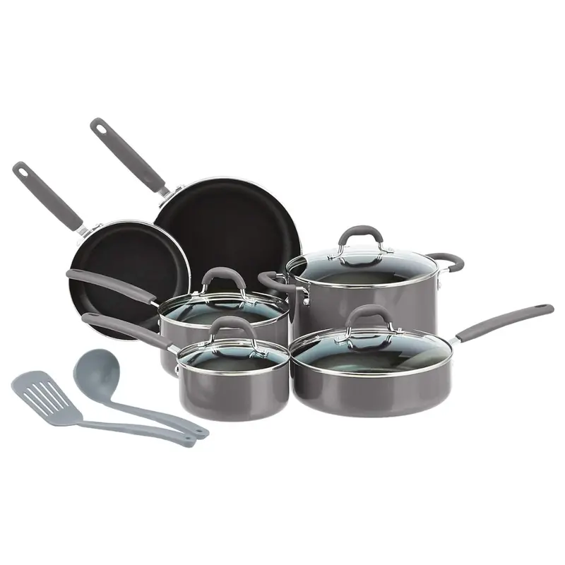 12-Piece Amazon Basics Ceramic Non-Stick Cookware Set 1