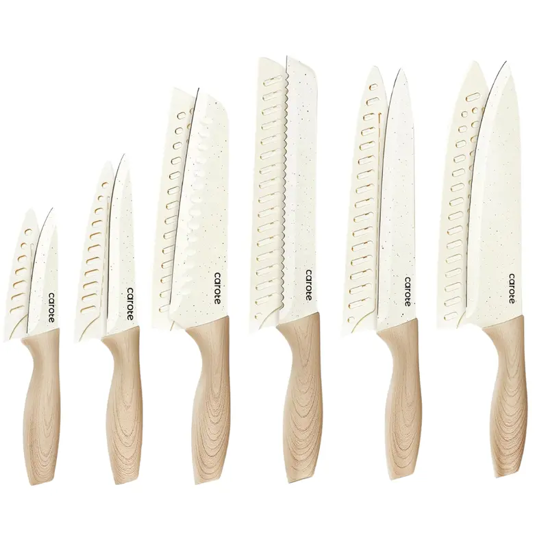 12-Piece Carote Granite Nonstick Ceramic Coated Stainless Steel Knife Set 1