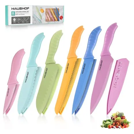 12-Piece Colorful Nonstick Knife Set With Sheaths 1