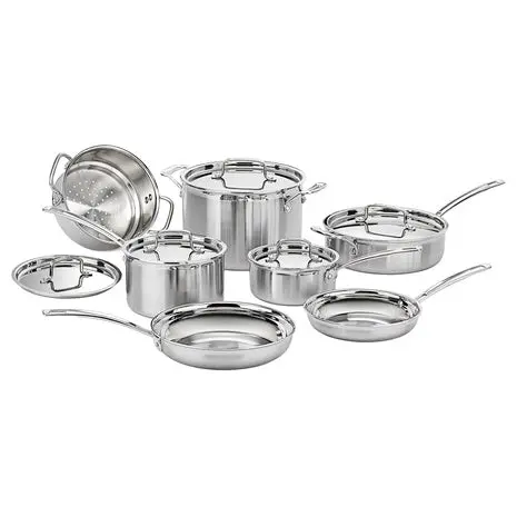12-Piece Cuisinart Multiclad Pro Triple Ply Stainless Stainless Steel Pots And Pans Set 1