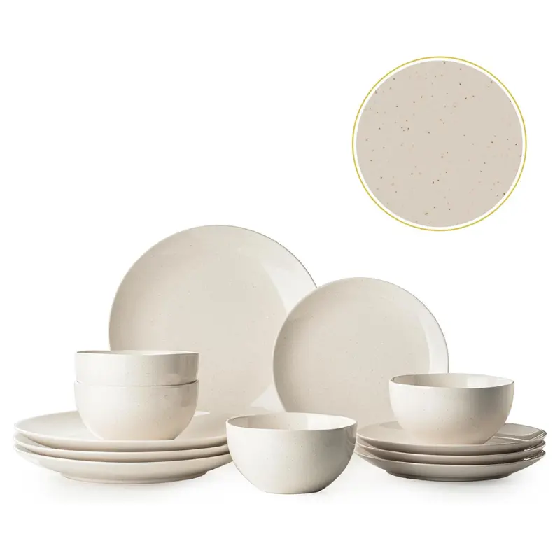 12-Piece Dafuceramic Ceramic Plates & Bowls Sets 1