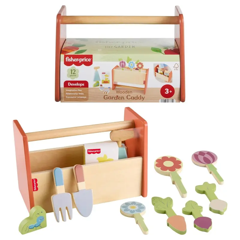 12-Piece Fisher-Price Play Tiny Garden Caddy Toy Set 1