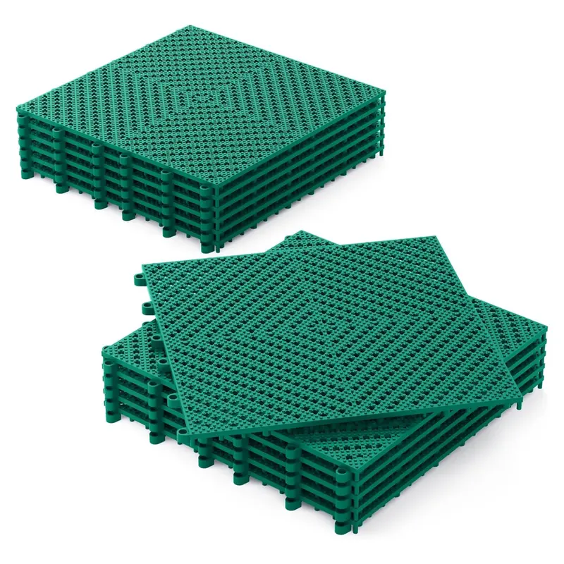 12-Piece Jocoevol 12" X 12" Self-Drainage Interlocking Floor Tiles 1