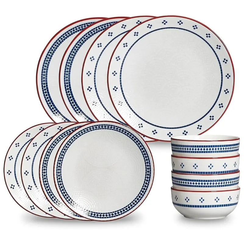 12-Piece Jodevi Stoneware Dinnerware Set For 4 1